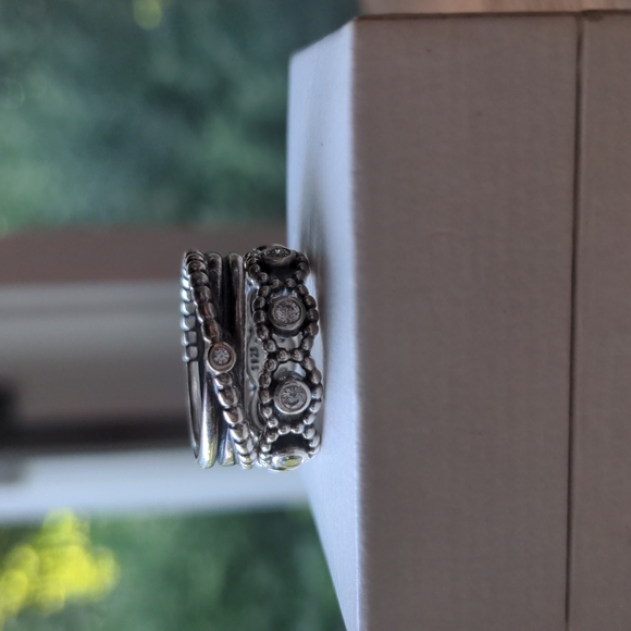 Pandora Her Majesty Ring and Pandora Kerry's Small Diamond Ring - Size 5.5 - Picture 11 of 11
